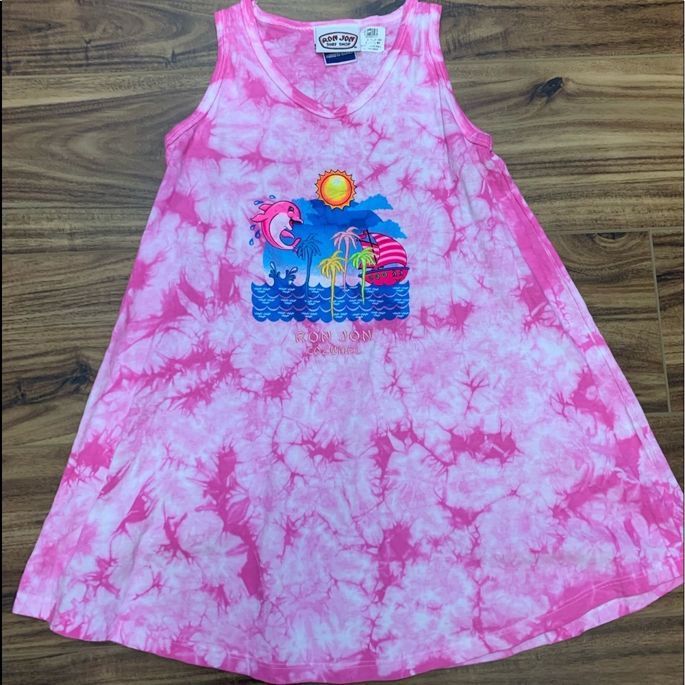Ron Jon Cozumel tie dye girls dress coverup L NWT